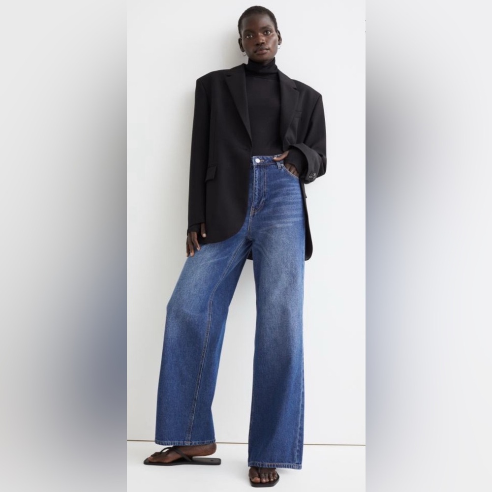 H&M Blue Flare MOD Wide Leg Jeans